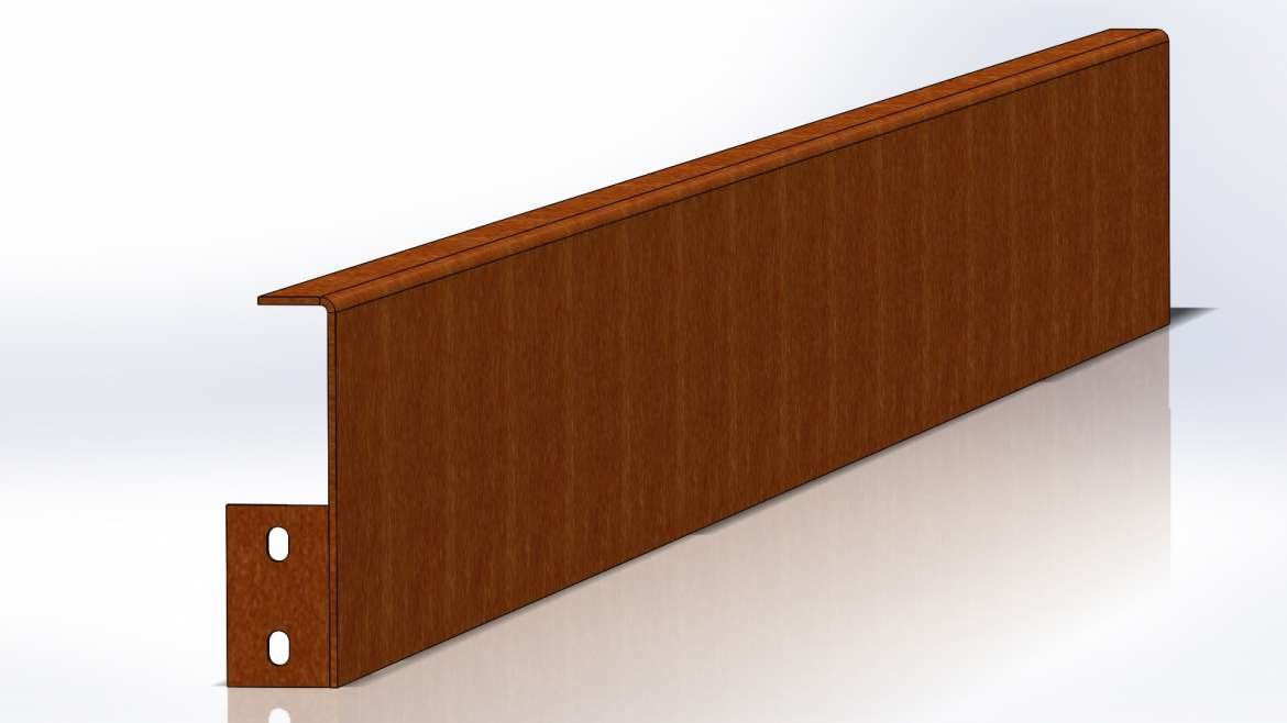 Fűszegély egy lehajtott peremmel