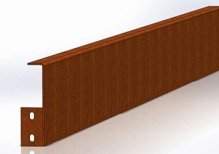 Fűszegély egy lehajtott peremmel