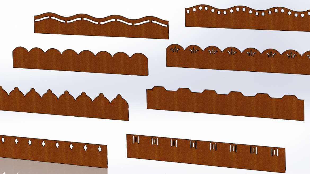 Díszes szegély Corten acélból – Prémium, művészi hangvétel