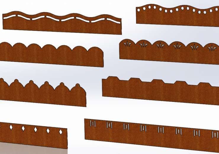 Díszes szegély Corten acélból – Prémium, művészi hangvétel