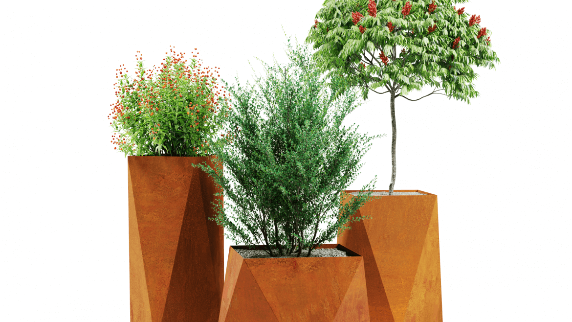 Csavart Négyszögletes Kaspók