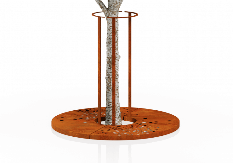 Kör alakú fatörzsvédő karfával