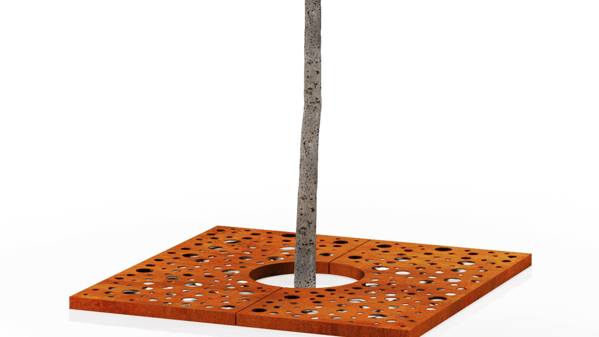 Négyzet alakú fatörzs- és gyökérvédelem